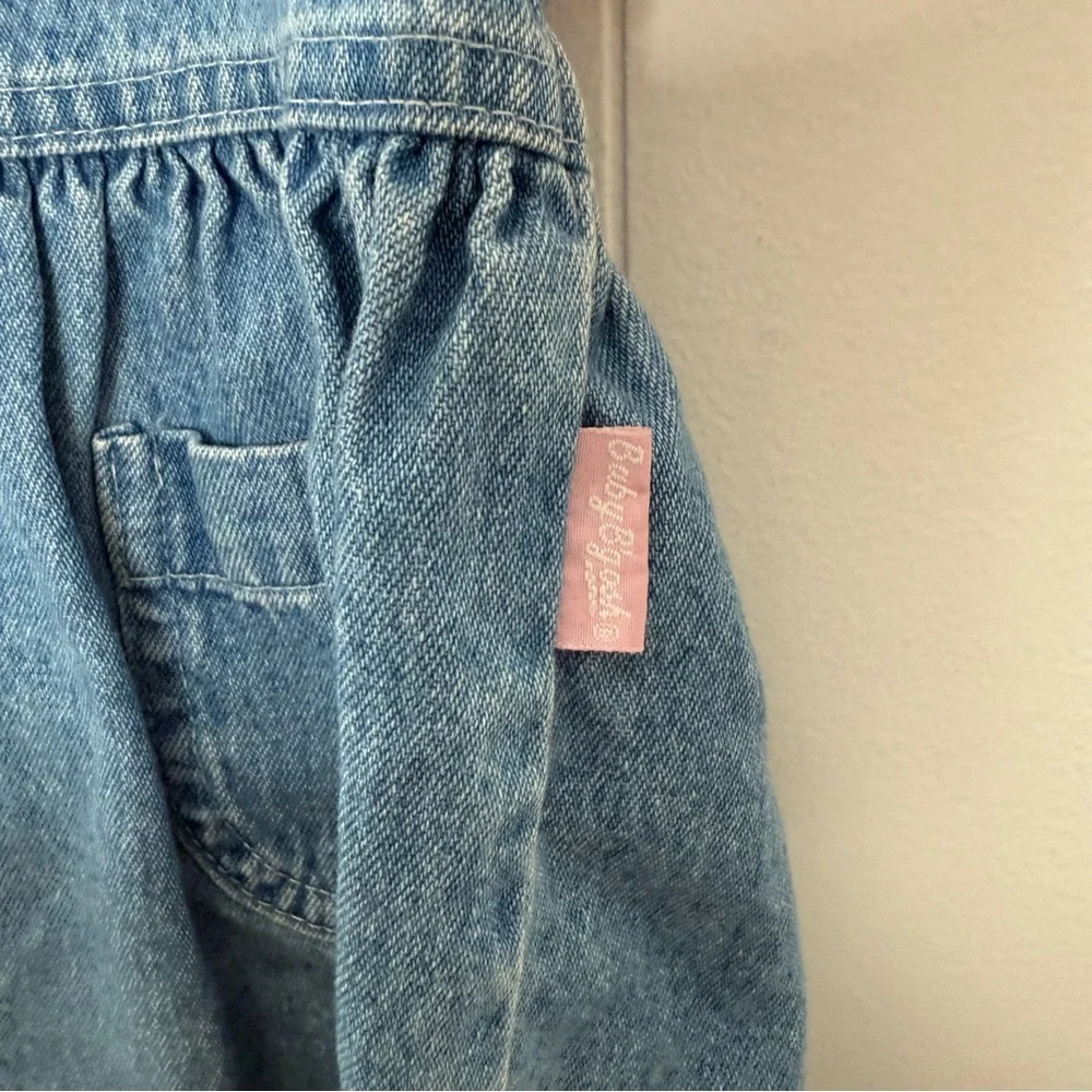 Vintage Oshkosh B’Gosh Baby‎ Girls Button Up Denim Dress & Pink Top 24 Months